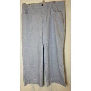J.Crew Pants Wide Leg Striped Cropped Blue White Stripe Size 31